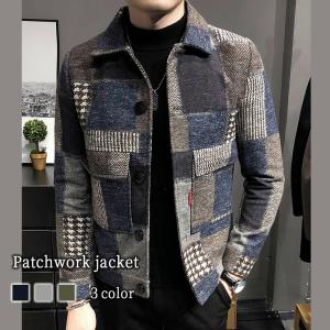 パッチワークジャケット ミリタリージャケット メンズ 春 アウター 秋 ブランド コート カジュアル 大きいサイズ カジュアル 大人 おしゃれ 20代 ファッション