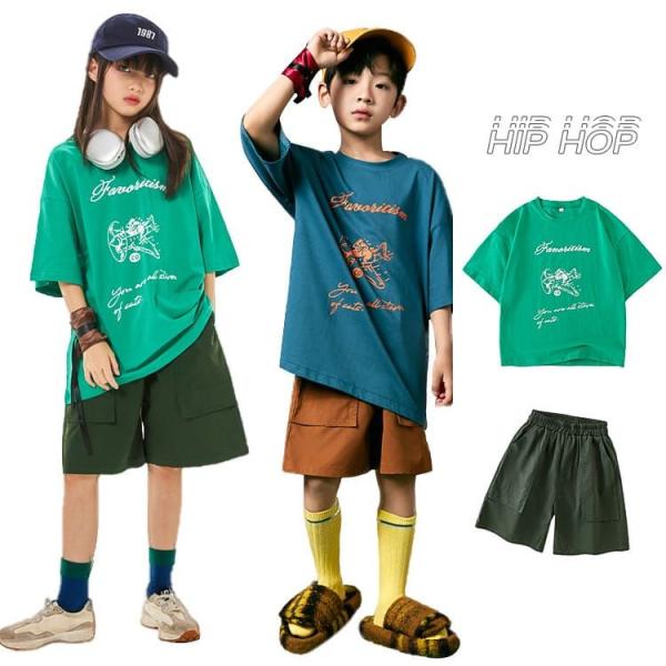 ダンス衣装 セットアップ キッズ ヒップホップ 子供服 男の子 女の子 キッズダンス衣装 k-pop...