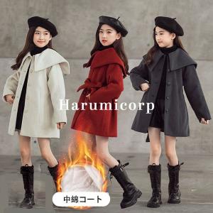 トレンチコート キッズ 子供服 女の子 冬服 中綿コート ロングコート ジャケット パーカー ジャンパー チュニック 韓国子供服 アウター 厚手 トップス 子ども服｜bongsup