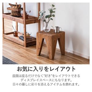 スツール 木製 四角 パイン古材 高さ40cm...の詳細画像4