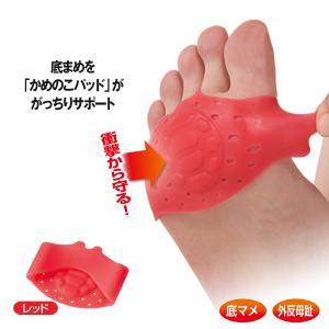 かめのこ横アーチパッド レッド【ポスト投函送料無料】