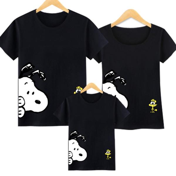 SNOOPY スヌーピー 半袖Tシャツ 通気性 肌着 柔らかい 100%綿 丸首  トップス  カッ...