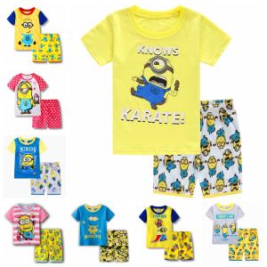 ミニオン Tシャツ パジャマ 半袖 &半パン 上下セット ジュニア 子供服 ルームウエア  男の子 春夏 薄手綿 可愛い｜ボンジーア