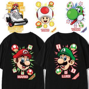 マリオ  Tシャツ ハーフパンツ 半ズボン 男女兼用 大人 子供 キッズ 子ども お揃い ペア 半袖シャツ 服｜bonjia