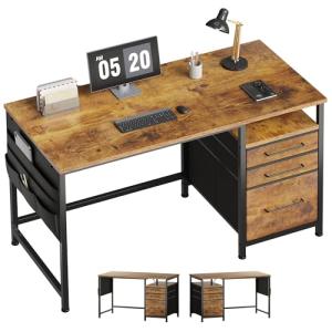 Maihail パソコンデスク引き出し付き 学習机 pcデスク 幅120cm×奥行50cm 左右入替可 在宅ワークオフィ