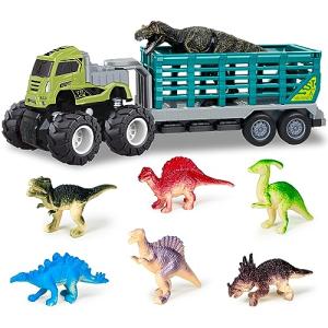 建設車両 おもちゃ 恐竜 おもちゃ トレーラー レッカー車 トラック 車 おもちゃ ミニカー 収納車 子供 おもちゃ 丈｜bonnenuit