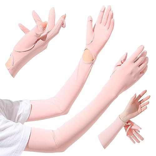 fortulux アームカバー レディース UVカット 冷感 ロング 指先までフルカバー フリップ仕...