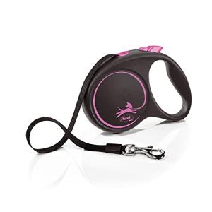 フレキシ (flexi) ブラックデザイン テープ L(50kg未満) 5m ピンク [犬用リード]｜bonnenuit