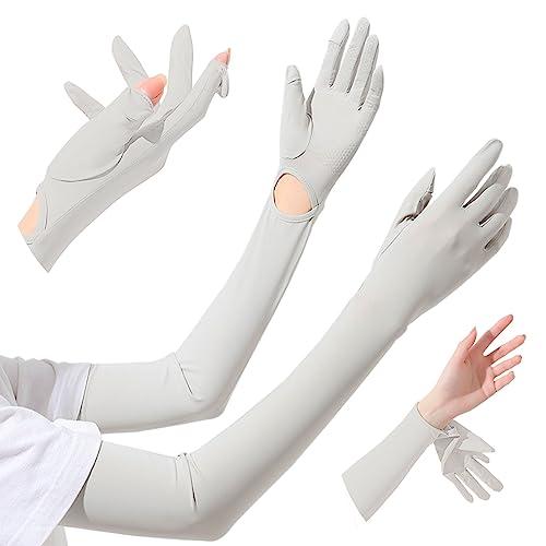 fortulux アームカバー レディース UVカット 冷感 ロング 指先までフルカバー フリップ仕...