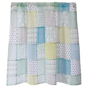 Sunny day fabric カフェカーテン ラッシュ 幅100cm x 丈70cm (グリーンパターン)｜bonnenuit