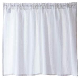 Sunny day fabric カフェカーテン シルヴァ ホワイト 遮像 断熱 UVカット ラメ (幅100×丈70cm)｜bonnenuit