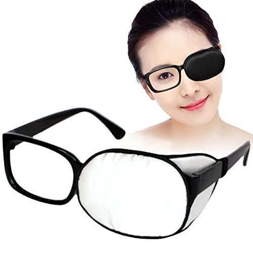 Rimikuru 眼帯 眼鏡 メガネ用 シルク 斜視 メガネ カバー 右目 左目 アイパッチ 両目 ...