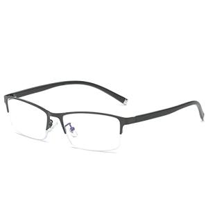 [FREESE] ブルーライトカットメガネ PCメガネ 軽量20g 伊達メガネ 形状記憶 軽量 ハーフリム メンズ (ブ｜bonnenuit