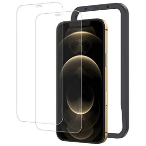 NIMASO ガラスフィルム iPhone12Pro Max 用 強化 ガラス 全面保護 ガイド枠付き 2枚セット 保護フィルム NSP21C1｜bonnenuit