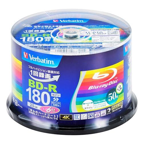 Verbatim バーベイタム 1回録画用 ブルーレイディスク BD-R 25GB 50枚+3枚増量...