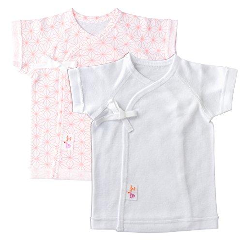 赤ちゃんの城 低出生体重児 短肌着 2枚セット 45cm 麻の葉 ピンク フライス 春 夏 秋 冬 ...