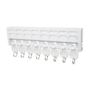 カール事務器 マグネットキーハンガー キーフック 鍵 収納 プラスチック製 ホワイト 8個吊 KH-8-W
