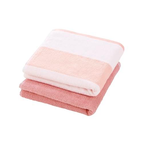 Kosugizen ミニバスタオル パステルボーダー&amp;カラー ピンク 50×100cm 小さなサイズ...