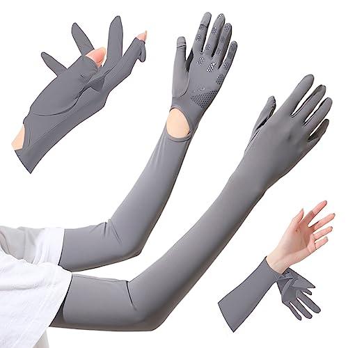 fortulux アームカバー レディース UVカット 冷感 ロング 指先までフルカバー フリップ仕...