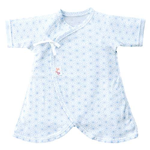 赤ちゃんの城 低体重児用品 コンビ肌着 45cm 麻の葉 サックス 春 夏 秋 冬 綿100％ 日本...