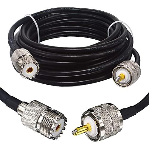 BOOBRIE 5M M型 ケーブル UHFオス⇔UHFメス(MP-MJ) RG58/Uケーブル 両...