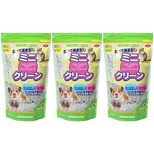 三晃商会 SANKO 吸って固まるミニクリーン ハムスター リス用 トイレ砂 800g×3個 (まと...