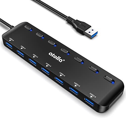 atolla USB ハブ 7ポート USB3.0ハブ 100cmケーブル 個別スイッチ USB h...