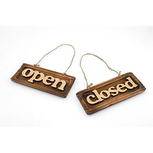 Speed MAO 【 2点セット 】 OPEN &amp; CLOSE 木製 ウッド サイン プレート ア...