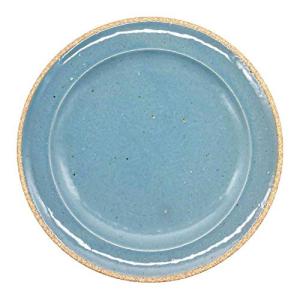 藍窯 萬古焼 モーニングプレート 皿 直径約21cm 「エスタ Esta」 赤土ブルー AGM-200106｜bonnenuit