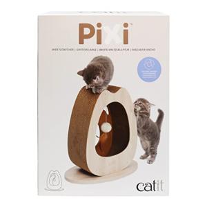 Catit Pixi スクラッチャーWide 猫用ファニチャー 猫型爪とぎ 自立式 ダンボール インテリア 45×23.5×44cm｜bonnenuit
