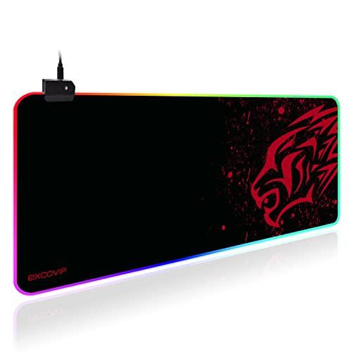 excovip RGB ゲーミングマウスパッド 大型 800*300*4mm マウスパッド 拡張 U...
