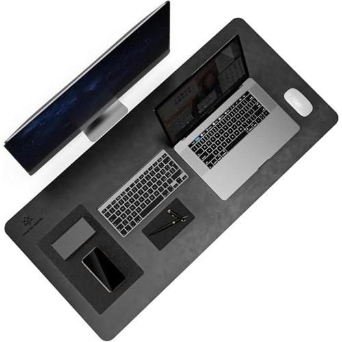 YSAGi デスクマット PU レザー オフィスデスクマット デスクカバー 超防滑設計 防水 防油 ...