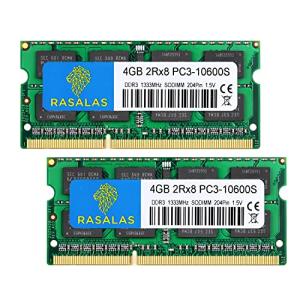8GB DDR3 1333MHz PC3-10600S 4GB×2枚ノートPC用 メモリ SO-DIMM Memory｜bonnenuit