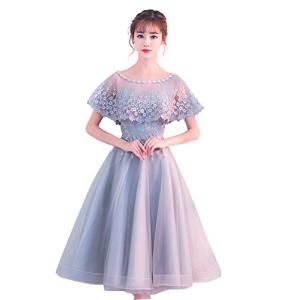 hanamaya イブニングドレス ミモレ丈 ドレス 袖あり 二次会 結婚式 パーティードレス ウエディングドレス 結婚式 二次会 パーティー イベン