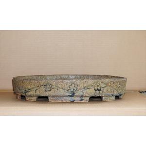 瀬戸焼、尾張】 青磁白梅図鉢 : Bonsai Store Ito - 通販 - Yahoo