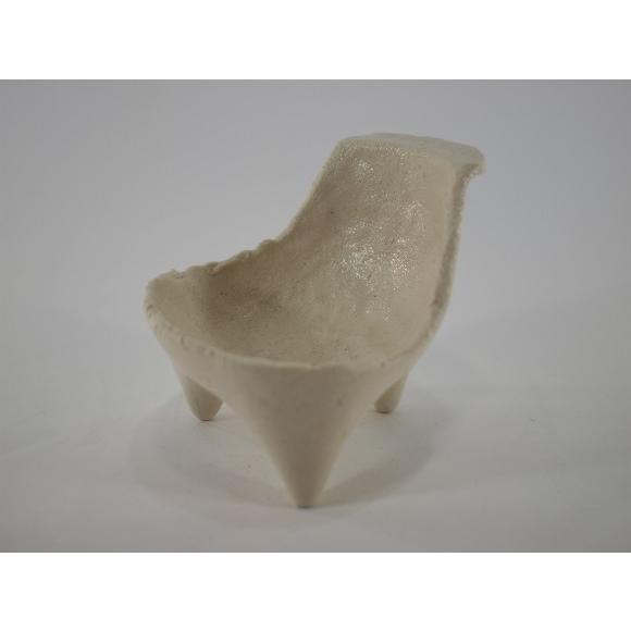 白マット苔玉チェアー ミニ 小 受け皿 ミニ盆栽 小さい 陶器 植え替え鉢おしゃれかわいいサイズ