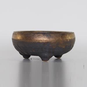 盆栽鉢 受け皿 5号 久庵作 鉄風 陶器鉢