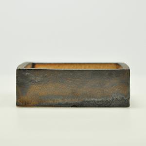 御蔵山長方鉢　盆栽鉢 盆栽鉢 山野草鉢 4号 水色 長方形 鉢幅約12cm×奥行約10cm×高さ約4cm