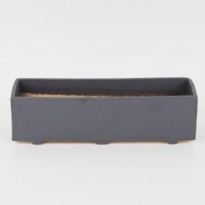 植木鉢【禄巳斉春松】手作り切立長角盆栽鉢(イブシ）13号 : ヤマコー