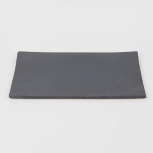 盆栽敷物 萬古焼 黒 6号 長角陶板 小 幅19cm×奥行13.5cm×高0.5cm 敷物 陶器 ミ...