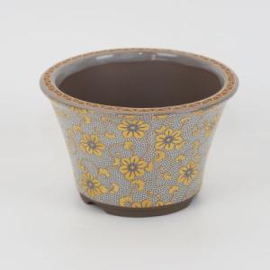 盆栽鉢 山野草鉢 4号 水色 長方形 鉢幅約12cm×奥行約10cm×高さ約4cm