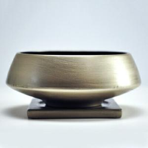 盆栽鉢 寄植え 須磨銀L受け皿付き幅約22cm(内寸幅約16cm)×高約9cm 寄植え 受け皿付き ...