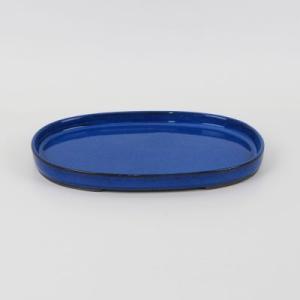 盆栽鉢 萬古焼 小判水石 生子 7号 幅21.3cm×奥行14.3cm×高2cm 受け皿 陶器 ミニ...