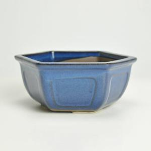 盆栽鉢 萬古焼　六角　4号 鉢幅13.5cm×高さ6cm 陶器