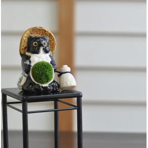 苔盆栽 信楽たぬきの苔盆栽 パパたぬき 陶器 ...の詳細画像3