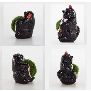 盆栽 家族たぬきの苔盆栽 4体セット 陶器 置...の詳細画像3