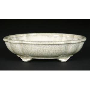 盆栽鉢 加藤里美瑠璃釉楕円鉢 植木鉢 瀬戸 寺畑陶園 さとみ 5号 16cm