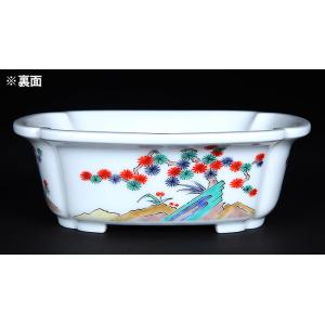 十五代柿右衛門色絵松竹梅外縁木瓜式鉢 盆栽鉢 ...の詳細画像2