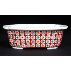 角山窯幸峰浮彫龍文長方鉢 第17回現代小鉢作家展「泥物の部」銀賞受賞