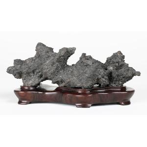 水石 「千仏石」 盆石 天然石 観賞石 岩潟石 すいせき 台座付き 現品限り